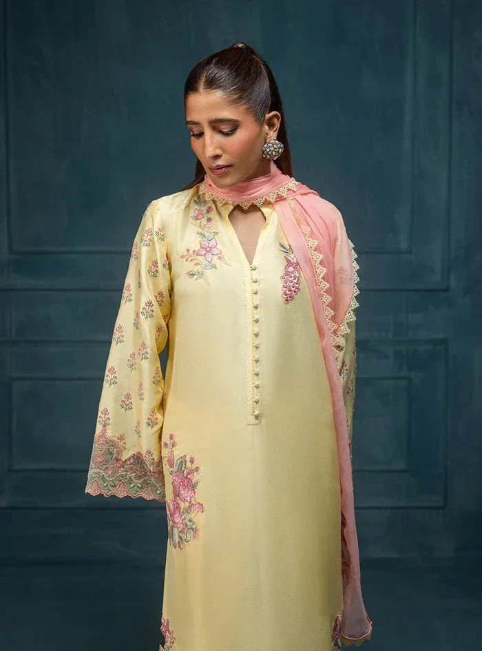 Zainab Chottani Luxe Edit 25 LIGHT CREAM Raw Silk – view 6 – Poshaq