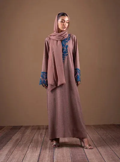 Zainab Chottani The Kaftan Edit Brownish Purple Linen – view 1 – Poshaq