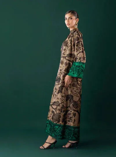 Zainab Chottani The Kaftan Edit Coffee Viscose – view 3 – Poshaq