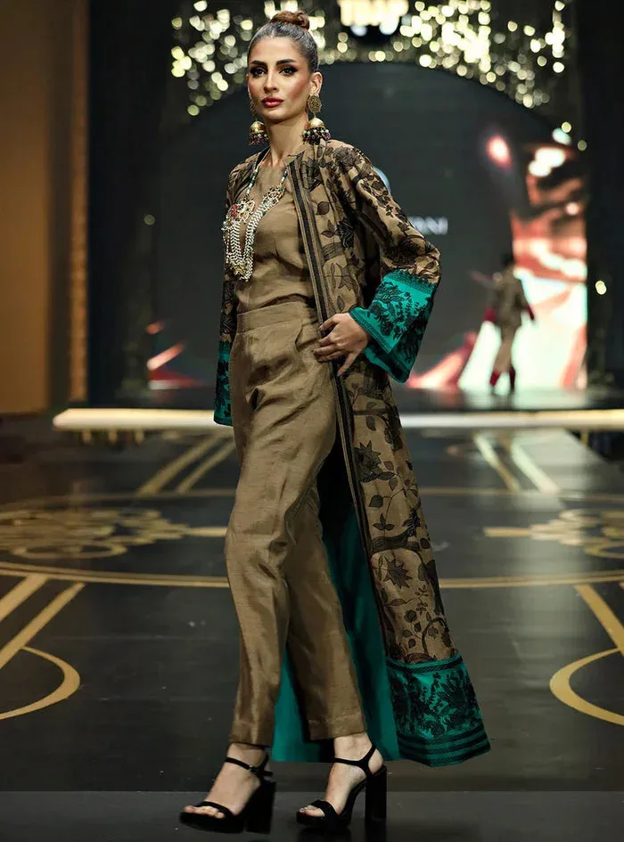 Zainab Chottani The Kaftan Edit Coffee Viscose – view 4 – Poshaq
