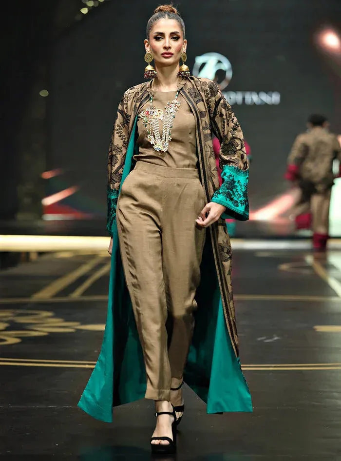 Zainab Chottani The Kaftan Edit Coffee Viscose – view 8 – Poshaq