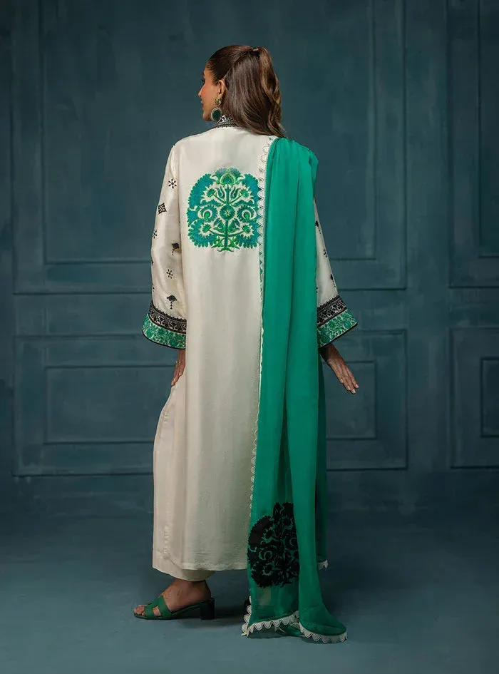 Zainab Chottani Luxe Edit 25 Off White Raw Silk – view 2 – Poshaq