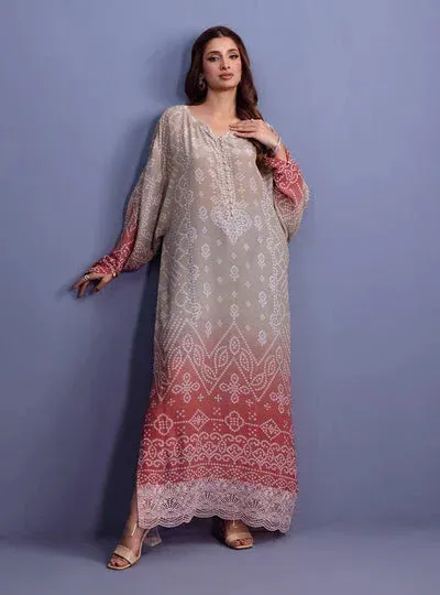Zainab Chottani The Kaftan Edit DUSTY GREY Organza – view 1 – Poshaq