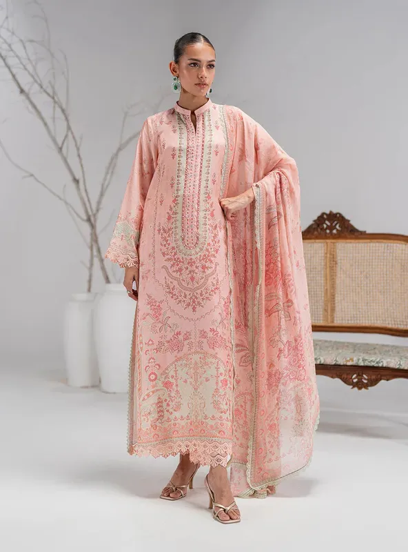 Zainab Chottani Luxe Pret 25 Light Pink Chiffon – view 1 – Poshaq