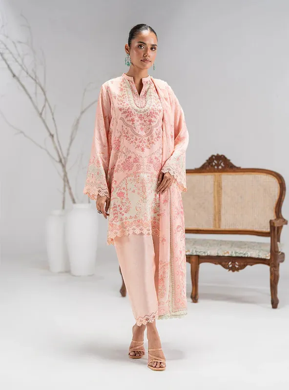 Zainab Chottani Luxe Pret 25 Light Pink Chiffon – view 1 – Poshaq