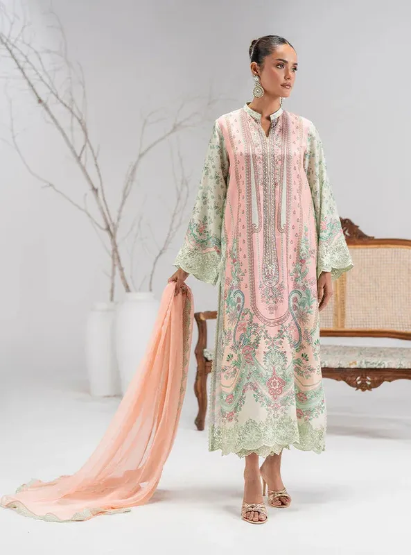 Zainab Chottani Eid Pret 25 Pink Silk – view 1 – Poshaq