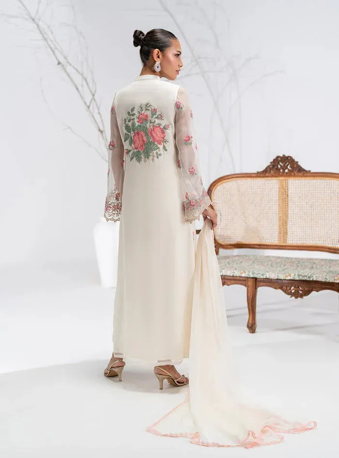 Zainab Chottani Eid Pret 25 Pearl White Chiffon – view 2 – Poshaq