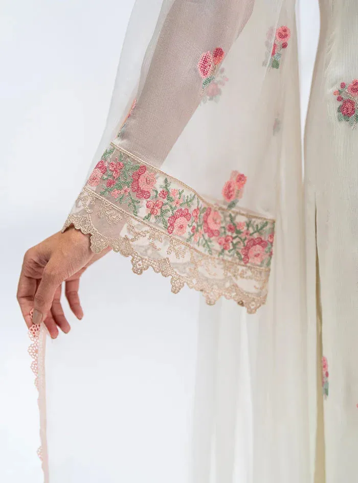 Zainab Chottani Eid Pret 25 Pearl White Chiffon – view 3 – Poshaq