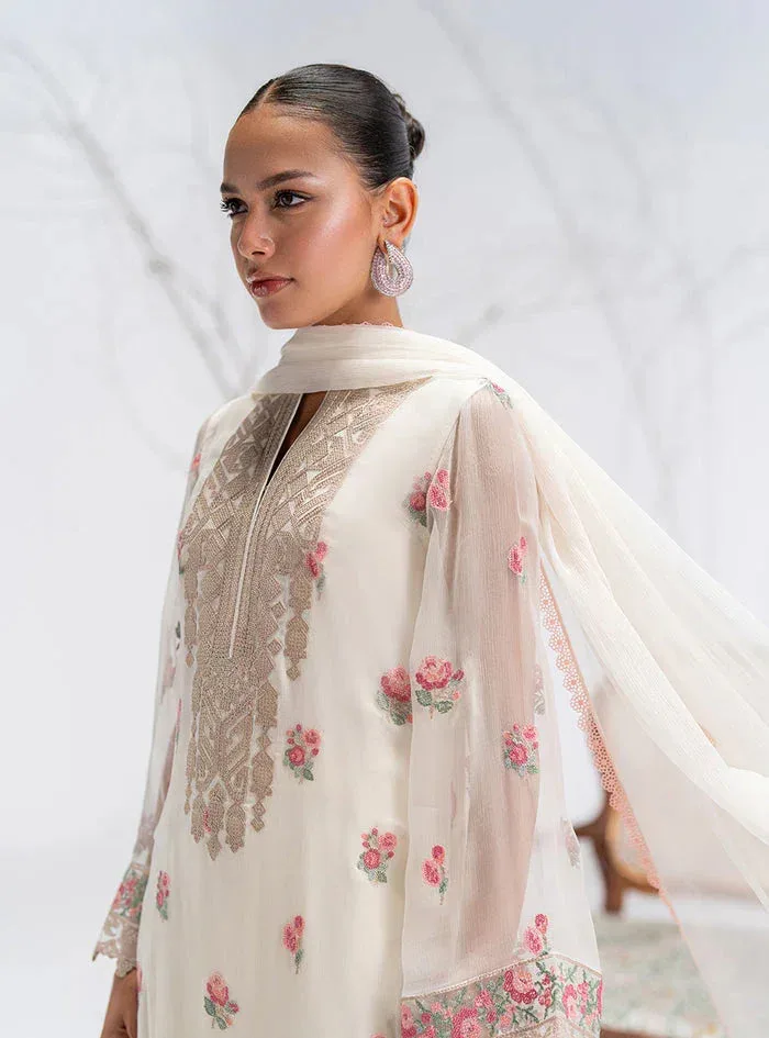 Zainab Chottani Eid Pret 25 Pearl White Chiffon – view 4 – Poshaq