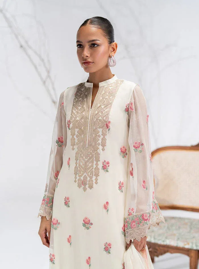 Zainab Chottani Eid Pret 25 Pearl White Chiffon – view 5 – Poshaq
