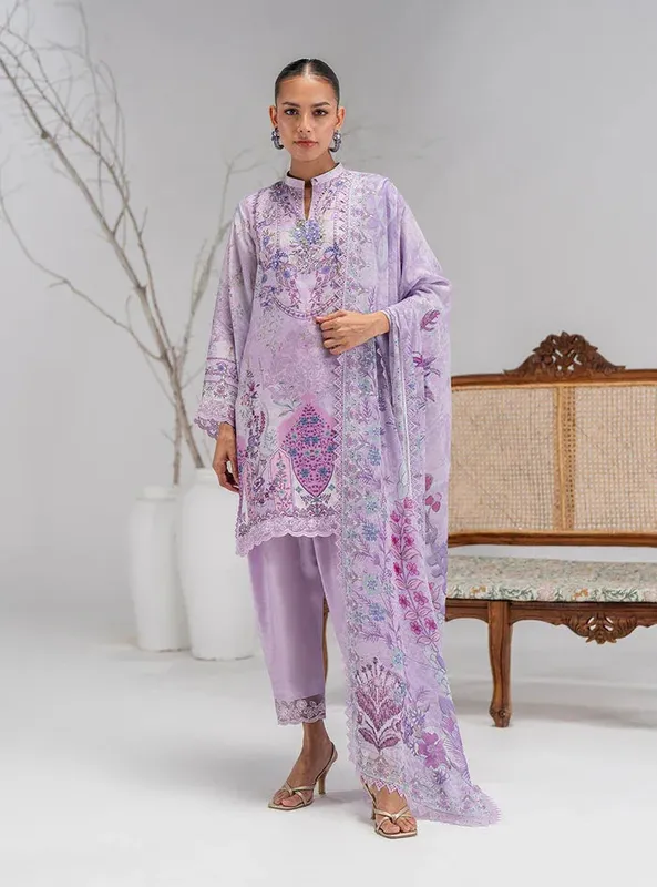Zainab Chottani Eid Pret 25 Light Lavender Silk – view 1 – Poshaq