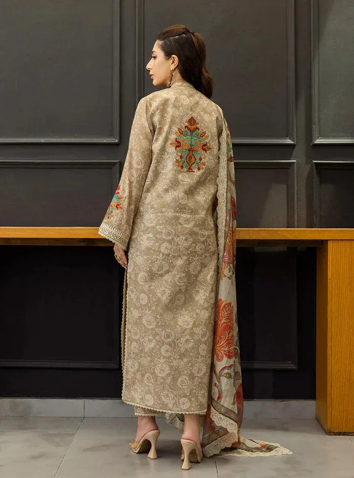 Zainab Chottani Tahra Lawn 25 Desert Sand Organza – view 6 – Poshaq