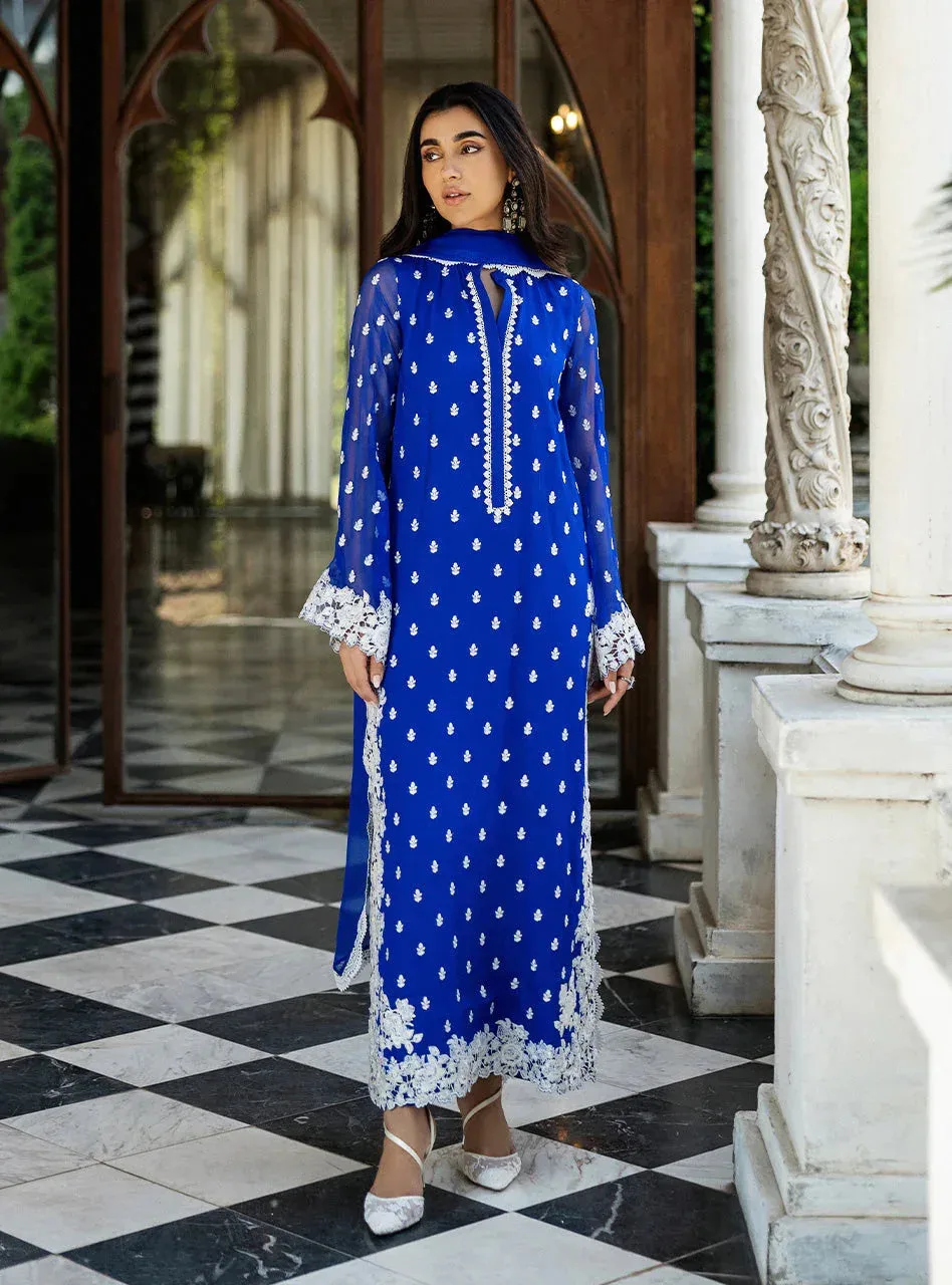 Zainab Chottani Ramadan Edit 25 Cobalt Blue Chiffon – view 1 – Poshaq