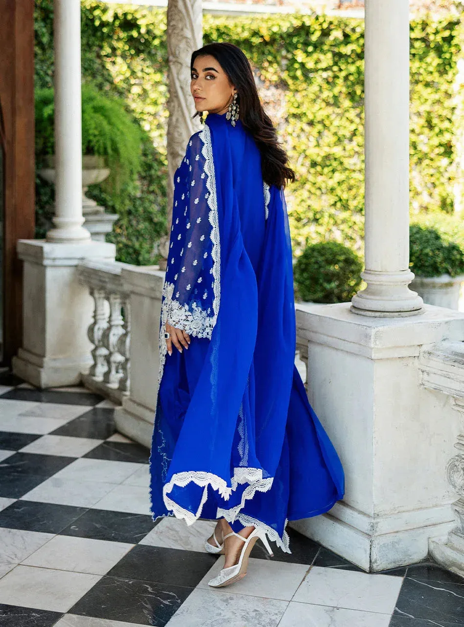 Zainab Chottani Ramadan Edit 25 Cobalt Blue Chiffon – view 2 – Poshaq