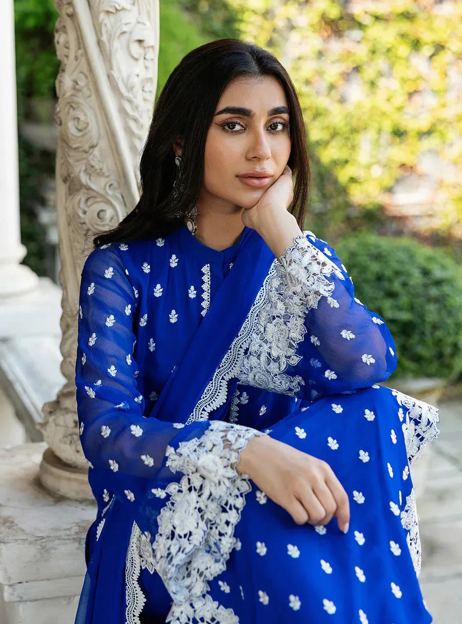 Zainab Chottani Ramadan Edit 25 Cobalt Blue Chiffon – view 3 – Poshaq