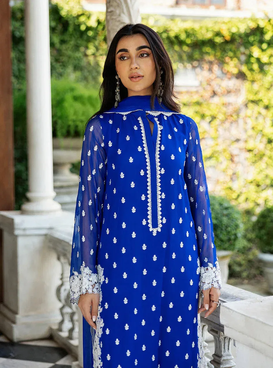 Zainab Chottani Ramadan Edit 25 Cobalt Blue Chiffon – view 4 – Poshaq