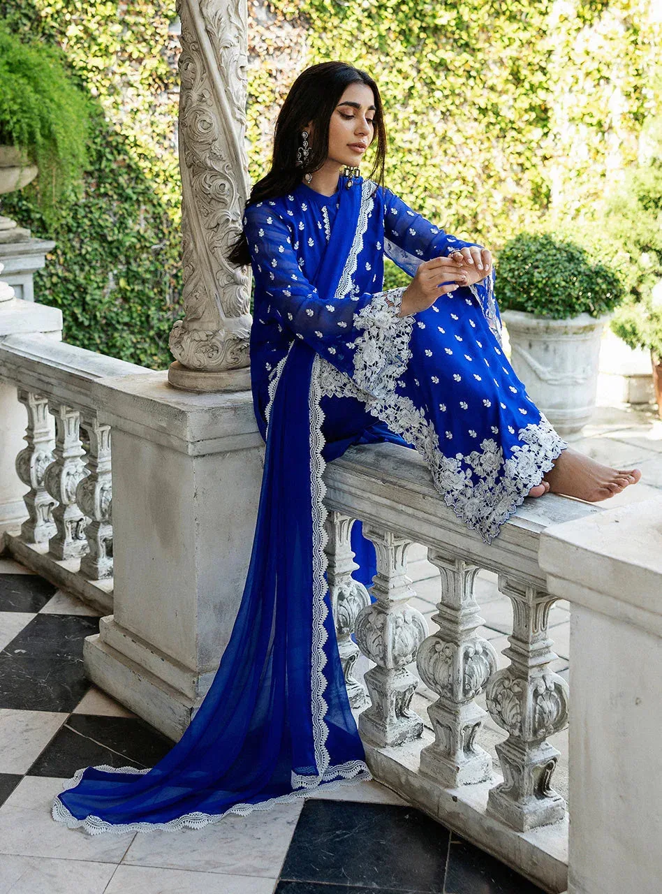 Zainab Chottani Ramadan Edit 25 Cobalt Blue Chiffon – view 5 – Poshaq