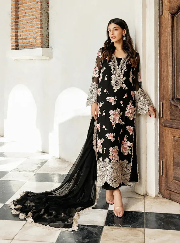 Zainab Chottani Ramadan Edit 25 Black Chiffon – view 1 – Poshaq