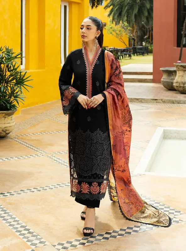 Zainab Chottani Chikankari 25 Black – view 1 – Poshaq