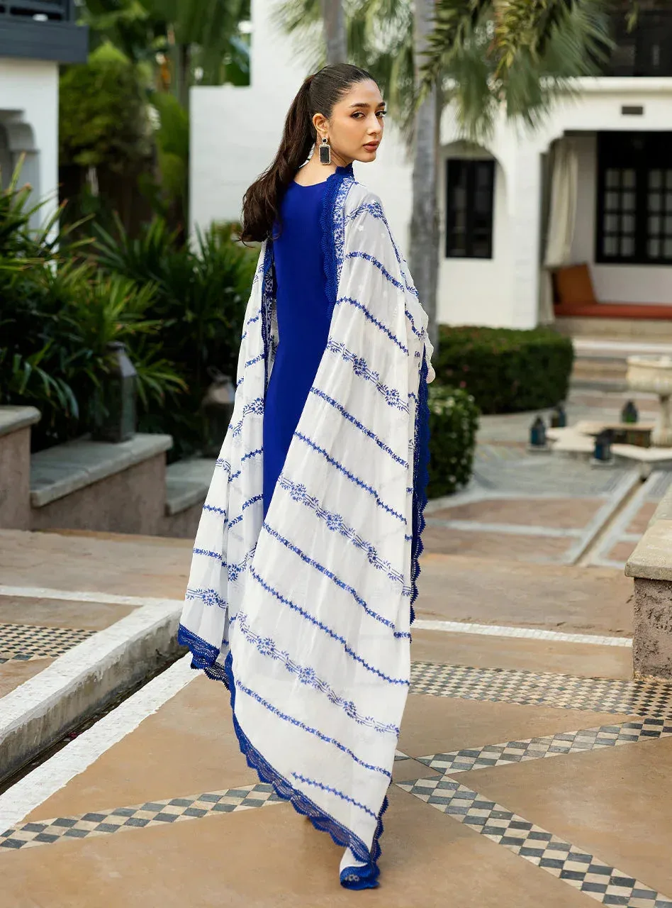 Zainab Chottani Chikankari 25 Cobalt Blue Chiffon – view 2 – Poshaq