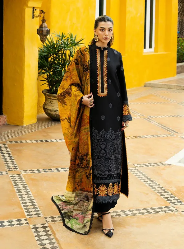 Zainab Chottani Chikankari 25 Black – view 1 – Poshaq