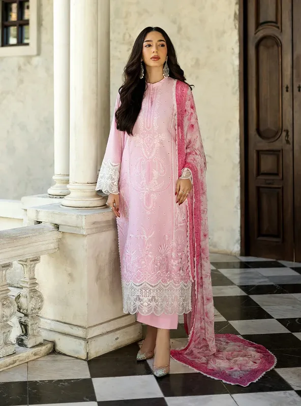 Zainab Chottani Chikankari 25 Blush Pink – view 1 – Poshaq