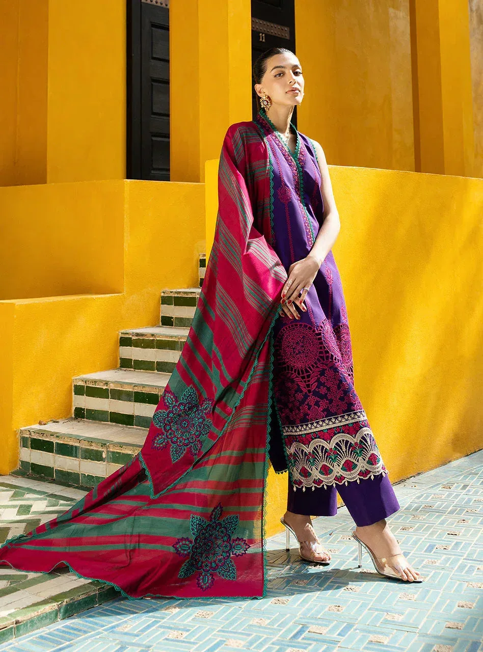 Zainab Chottani Chikankari 25 Deep Purple – view 2 – Poshaq