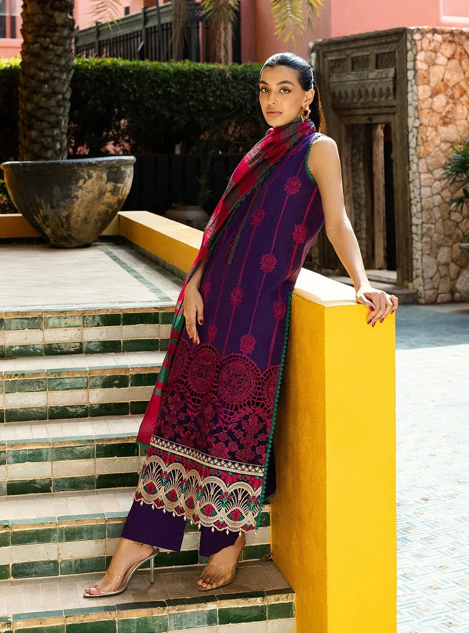 Zainab Chottani Chikankari 25 Deep Purple – view 4 – Poshaq