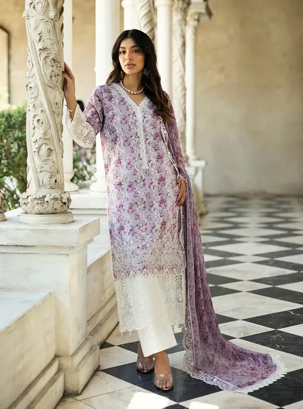 Zainab Chottani Chikankari 25 Lilac – view 1 – Poshaq