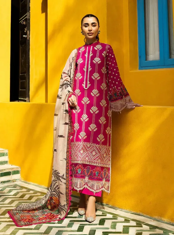 Zainab Chottani Chikankari 25 Hot Pink – view 1 – Poshaq
