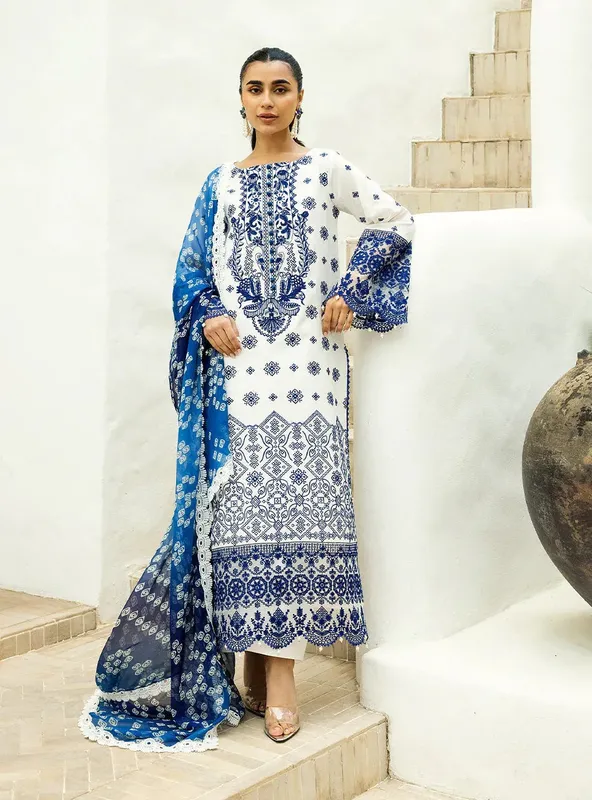 Zainab Chottani Chikankari 25 White – view 1 – Poshaq