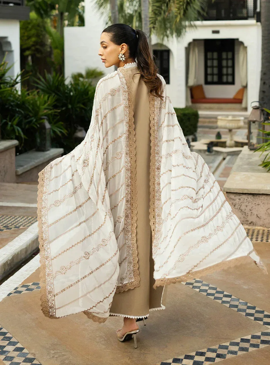 Zainab Chottani Chikankari 25 Sand Chiffon – view 2 – Poshaq