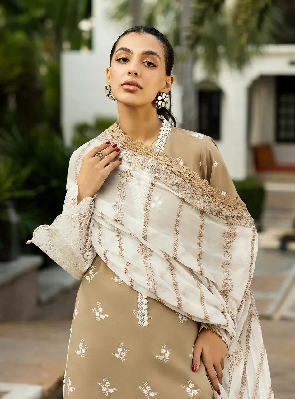 Zainab Chottani Chikankari 25 Sand Chiffon – view 3 – Poshaq