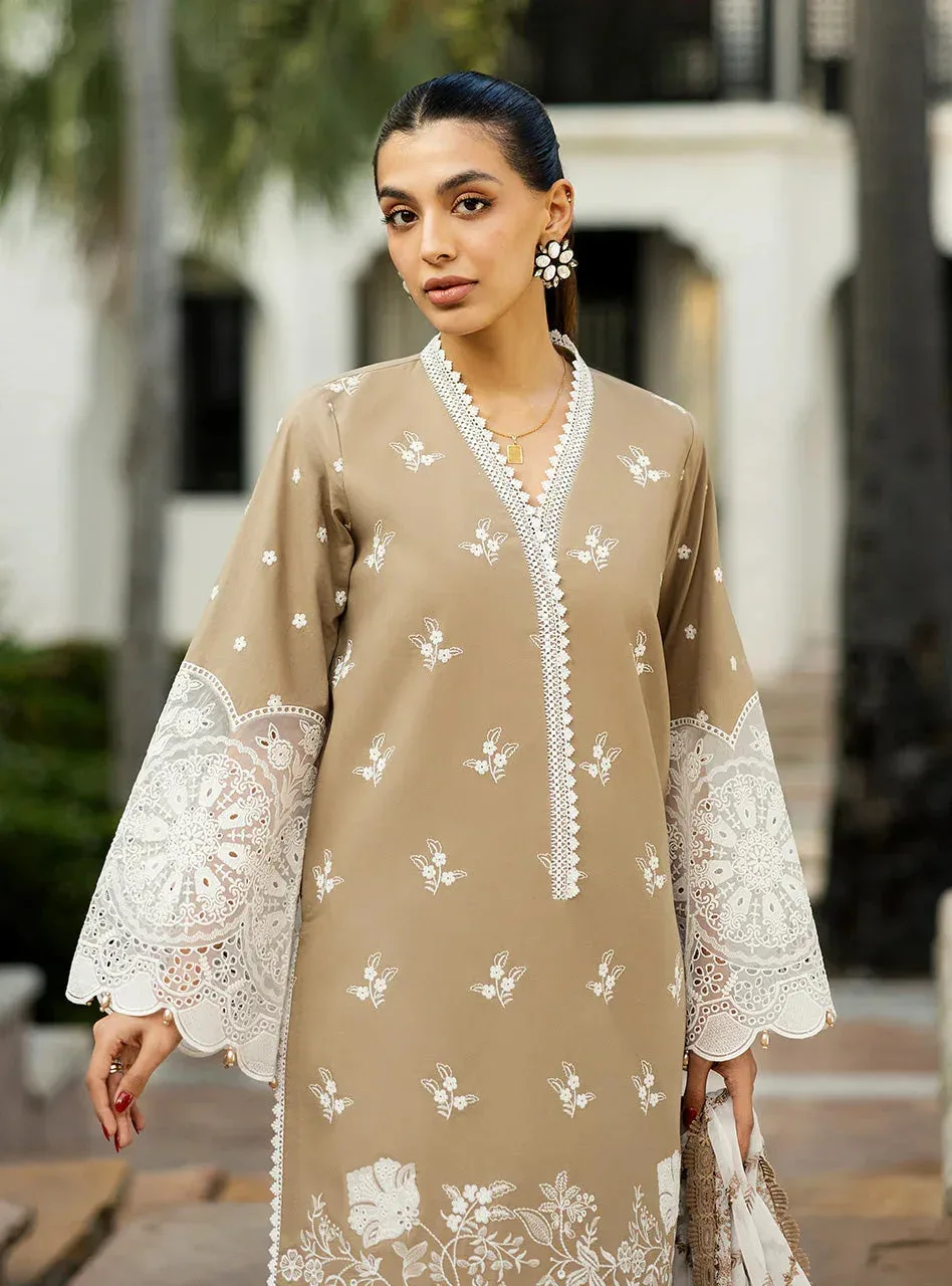 Zainab Chottani Chikankari 25 Sand Chiffon – view 4 – Poshaq