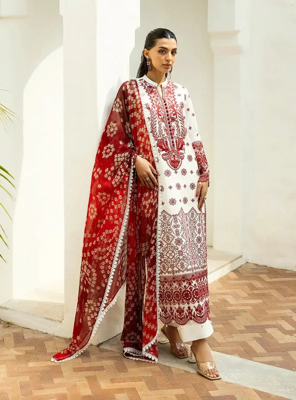 Zainab Chottani Chikankari 25 White – view 1 – Poshaq