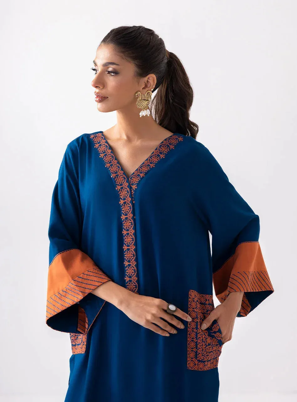 Zainab Chottani Aara Casual Pret Navy Viscose – view 2 – Poshaq