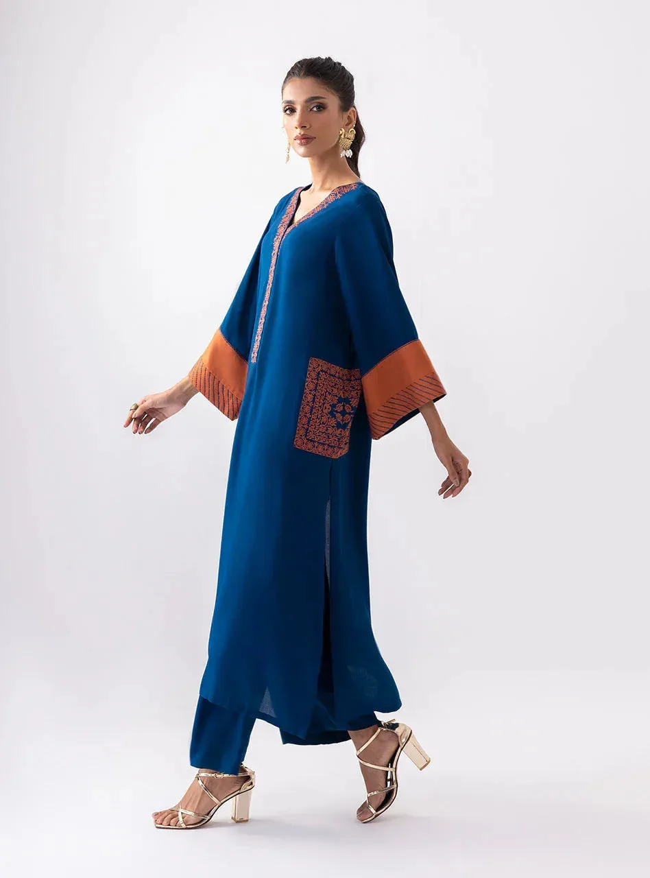 Zainab Chottani Aara Casual Pret Navy Viscose – view 4 – Poshaq