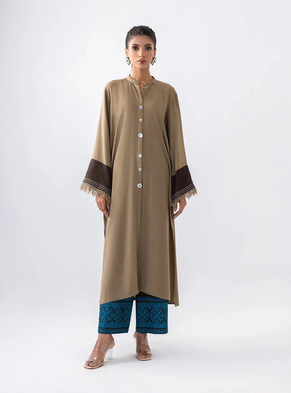 Zainab Chottani Aara Casual Pret Coffee Viscose – view 1 – Poshaq