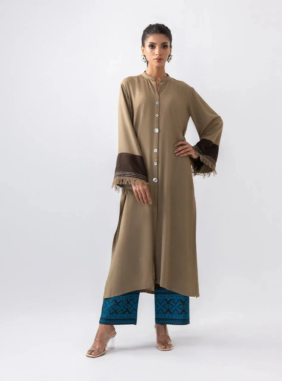 Zainab Chottani Aara Casual Pret Coffee Viscose – view 4 – Poshaq