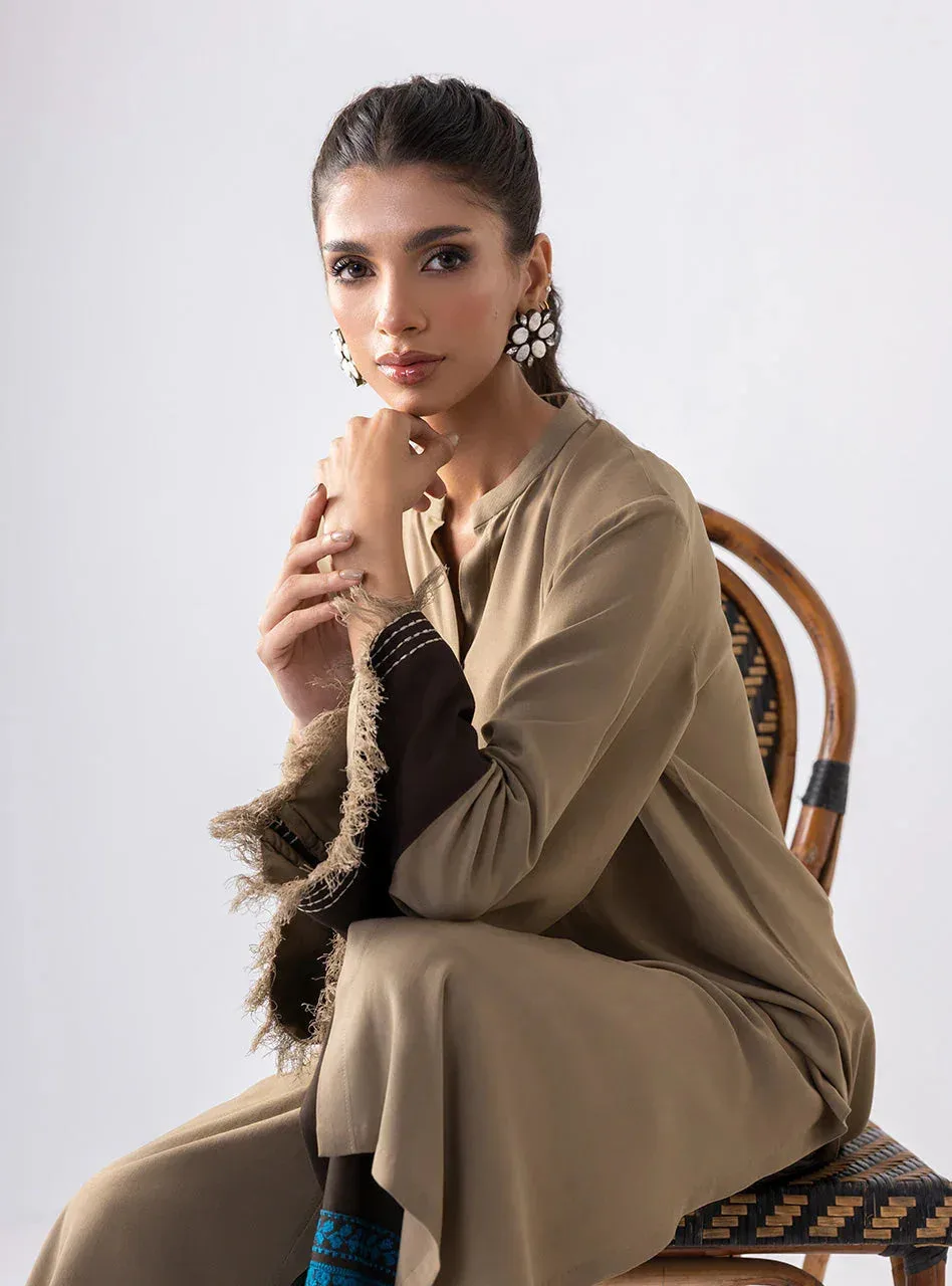 Zainab Chottani Aara Casual Pret Coffee Viscose – view 6 – Poshaq