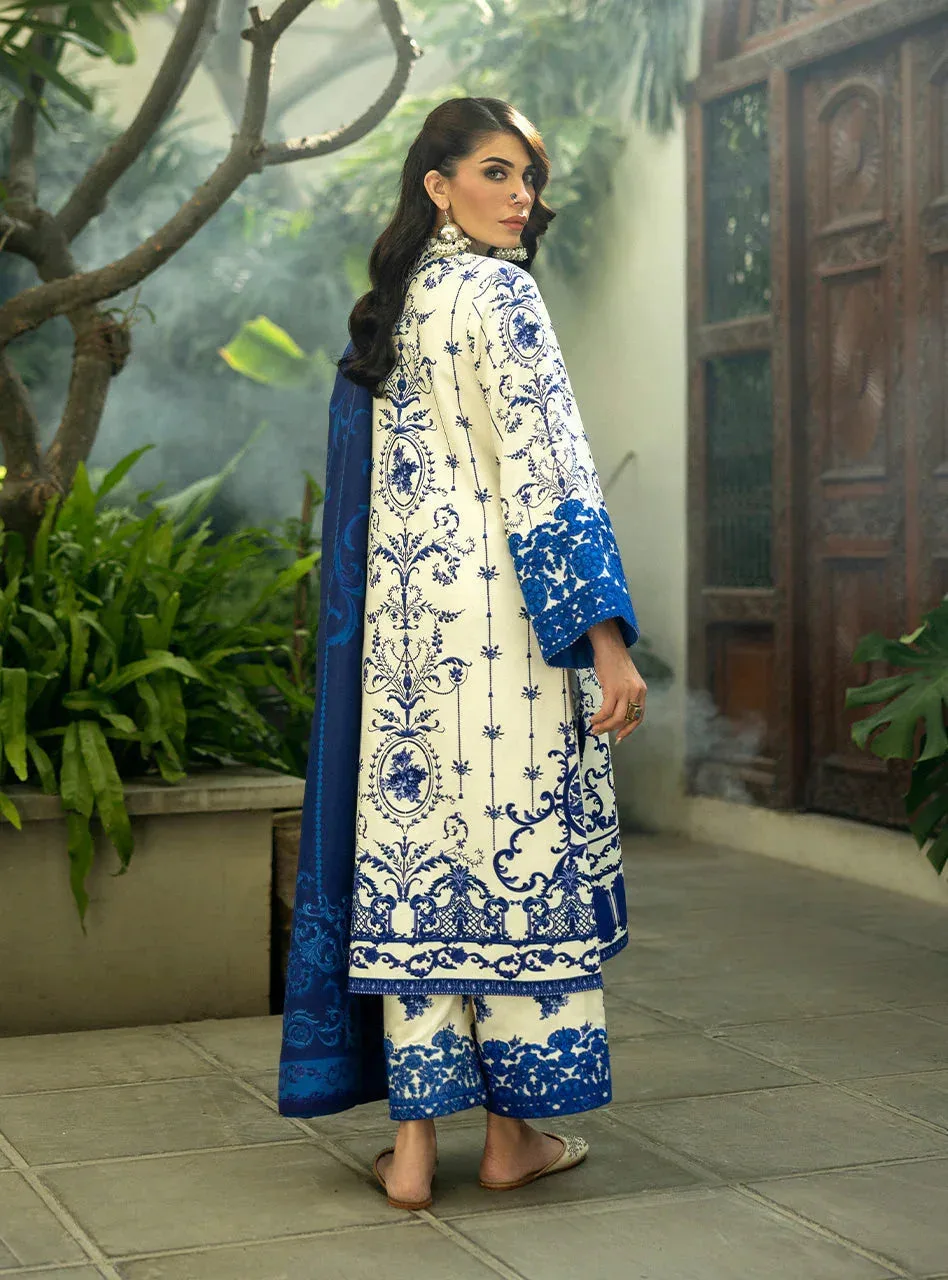 Zainab Chottani Winter Shawls 24 Ivory – view 2 – Poshaq