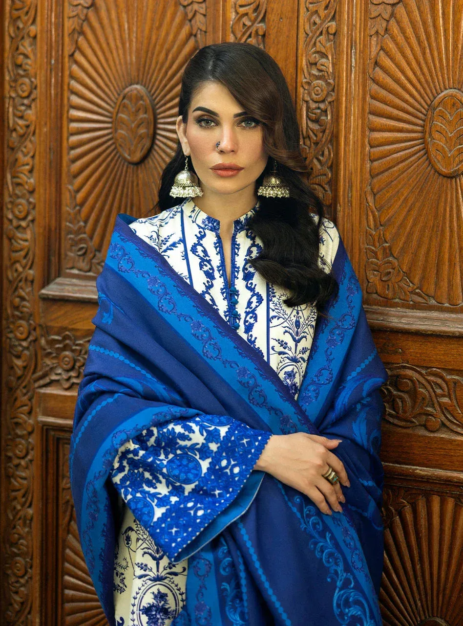 Zainab Chottani Winter Shawls 24 Ivory – view 3 – Poshaq