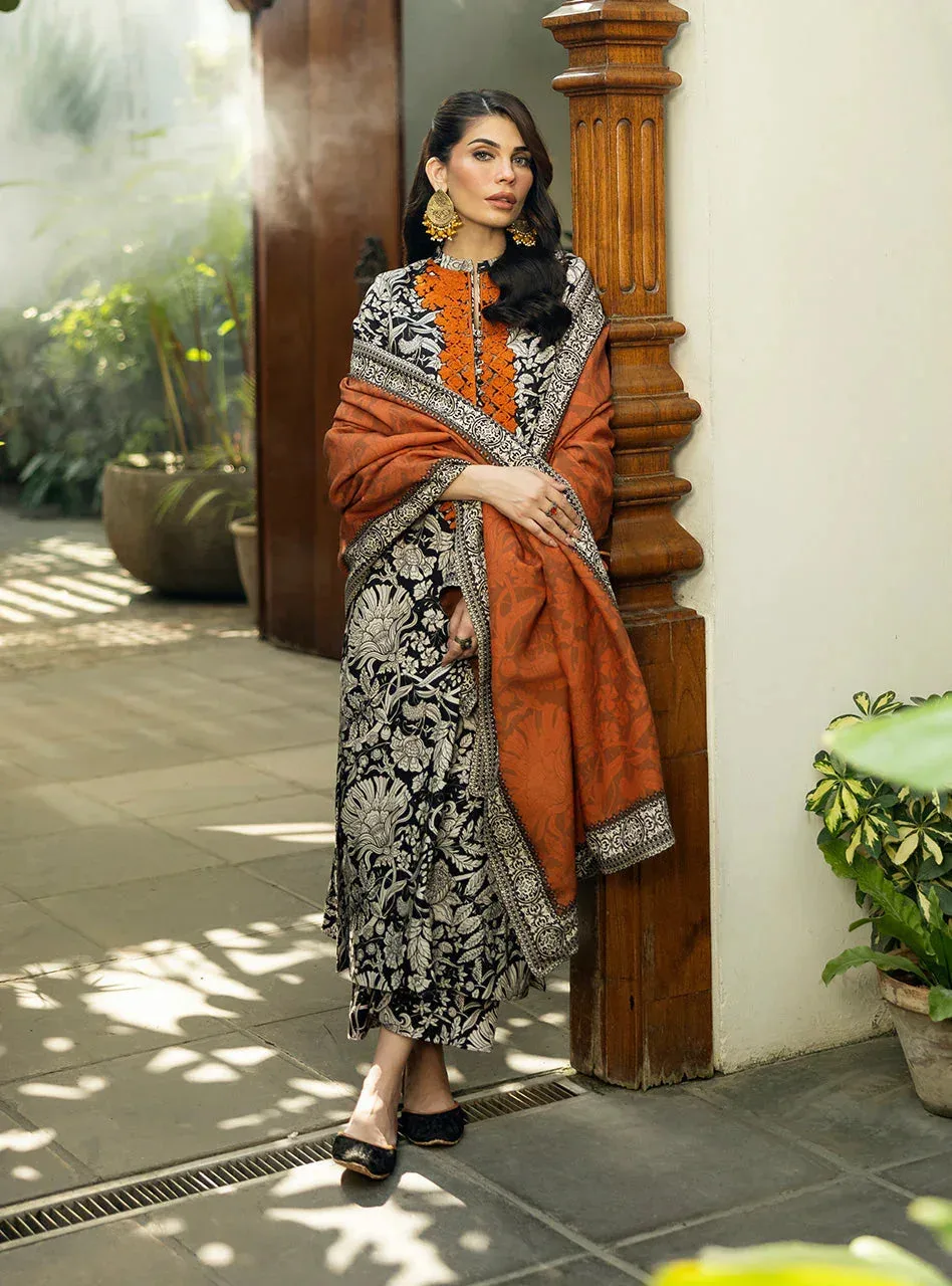 Zainab Chottani Winter Shawls 24 Black – view 3 – Poshaq