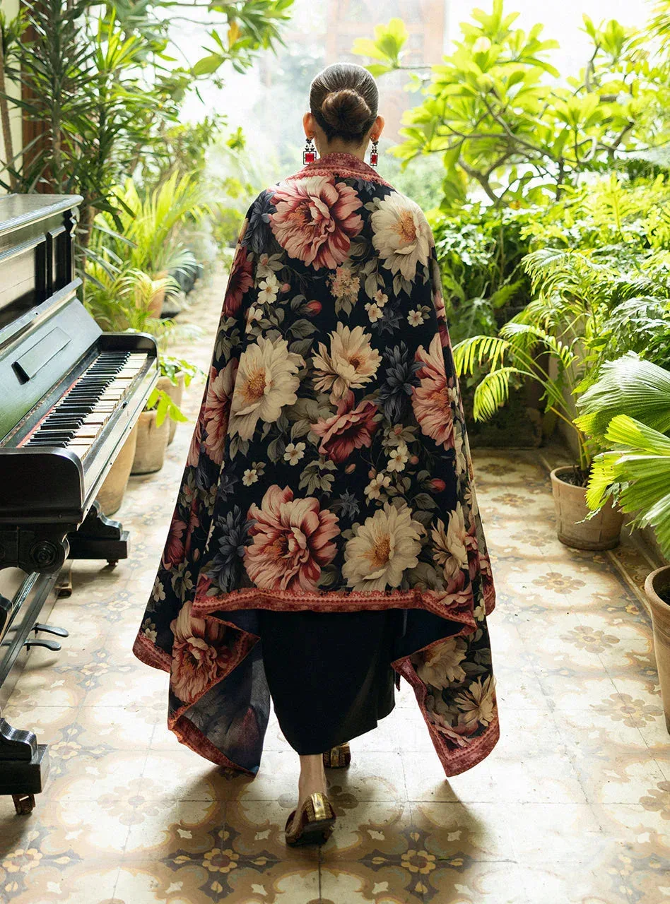 Zainab Chottani Winter Shawls 24 Black – view 2 – Poshaq