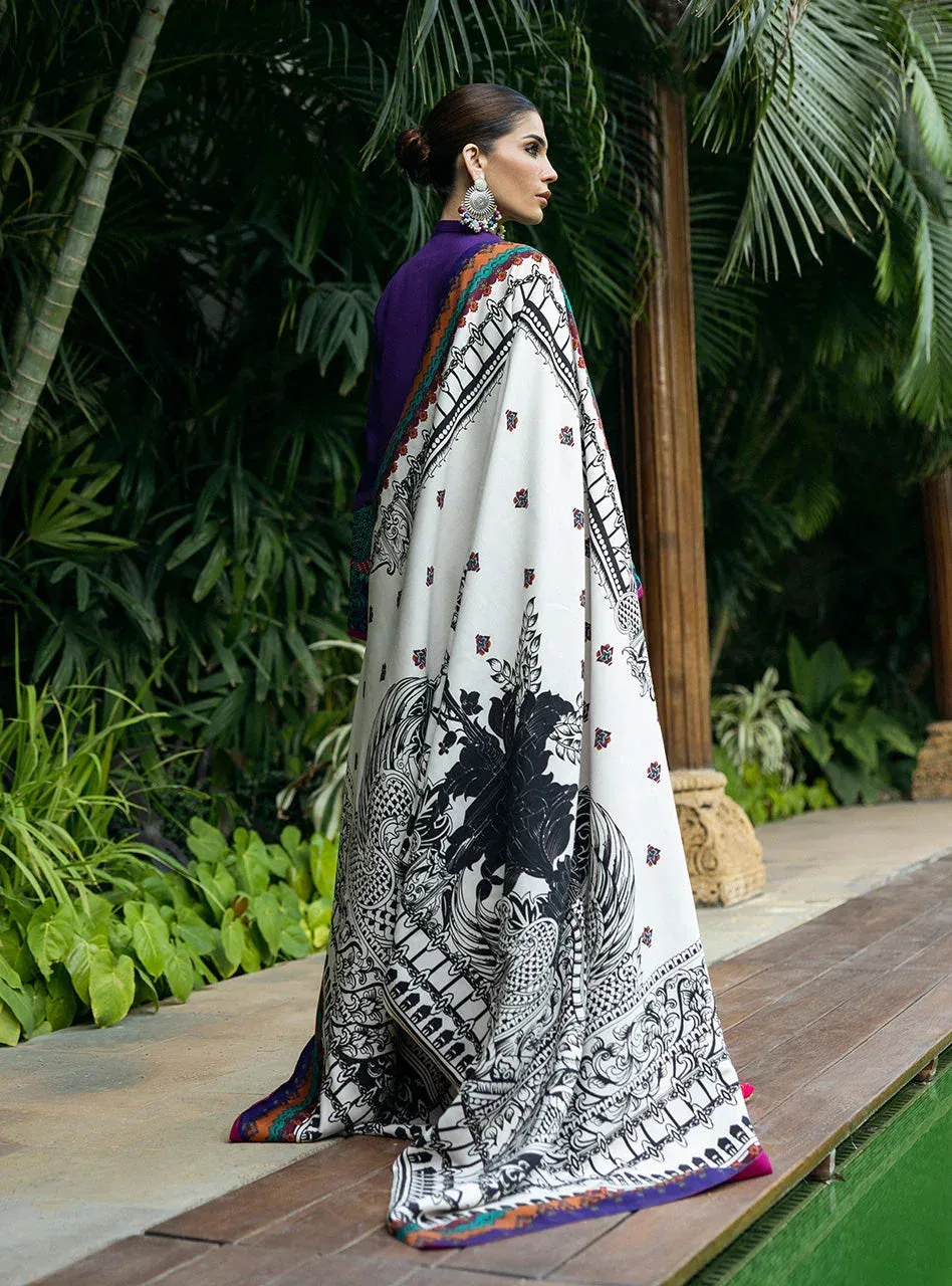 Zainab Chottani Winter Shawls 24 Purple – view 2 – Poshaq