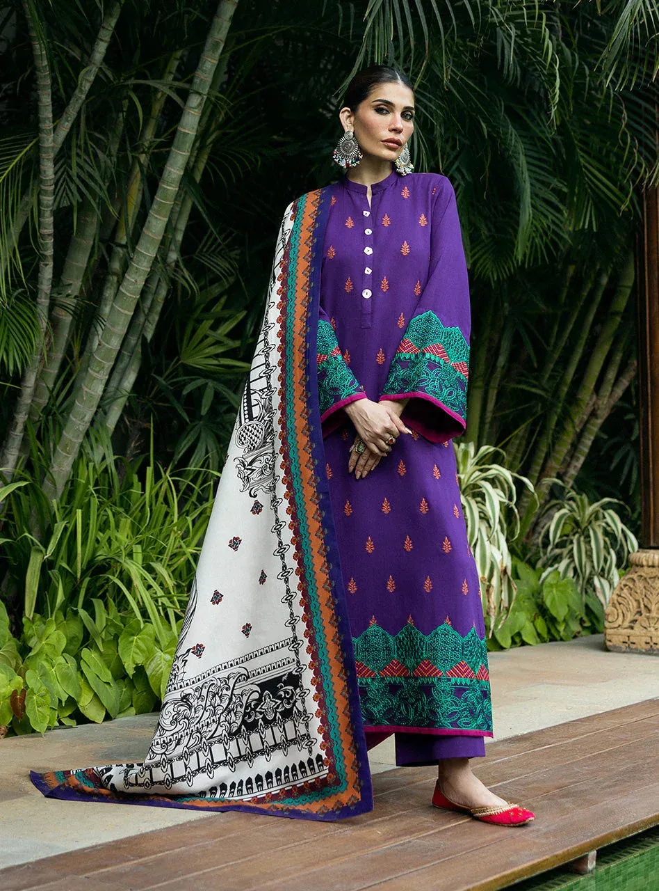 Zainab Chottani Winter Shawls 24 Purple – view 5 – Poshaq