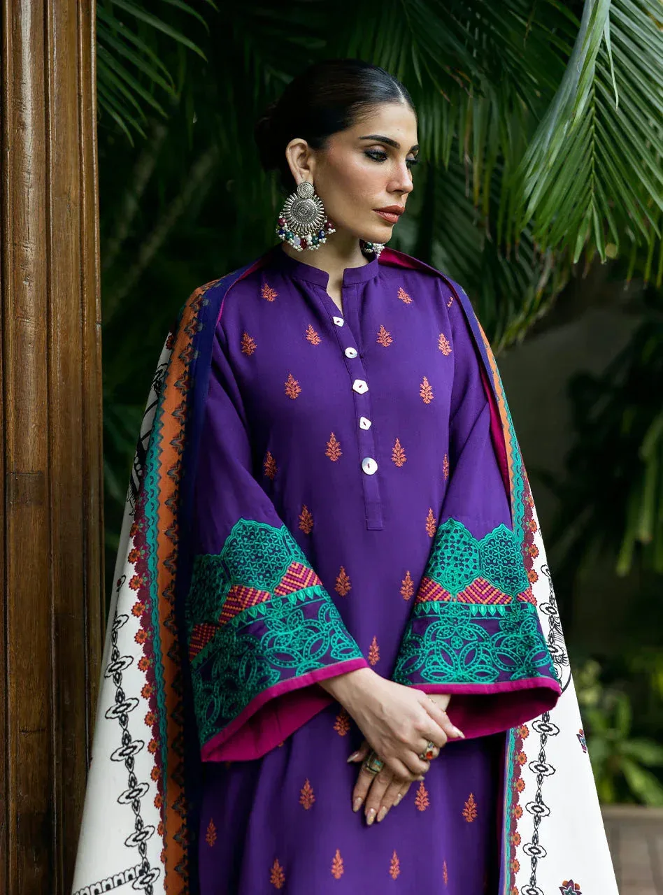 Zainab Chottani Winter Shawls 24 Purple – view 6 – Poshaq