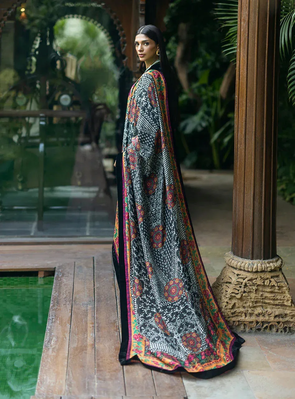 Zainab Chottani Makhmal Luxe Pret Black Viscose – view 2 – Poshaq