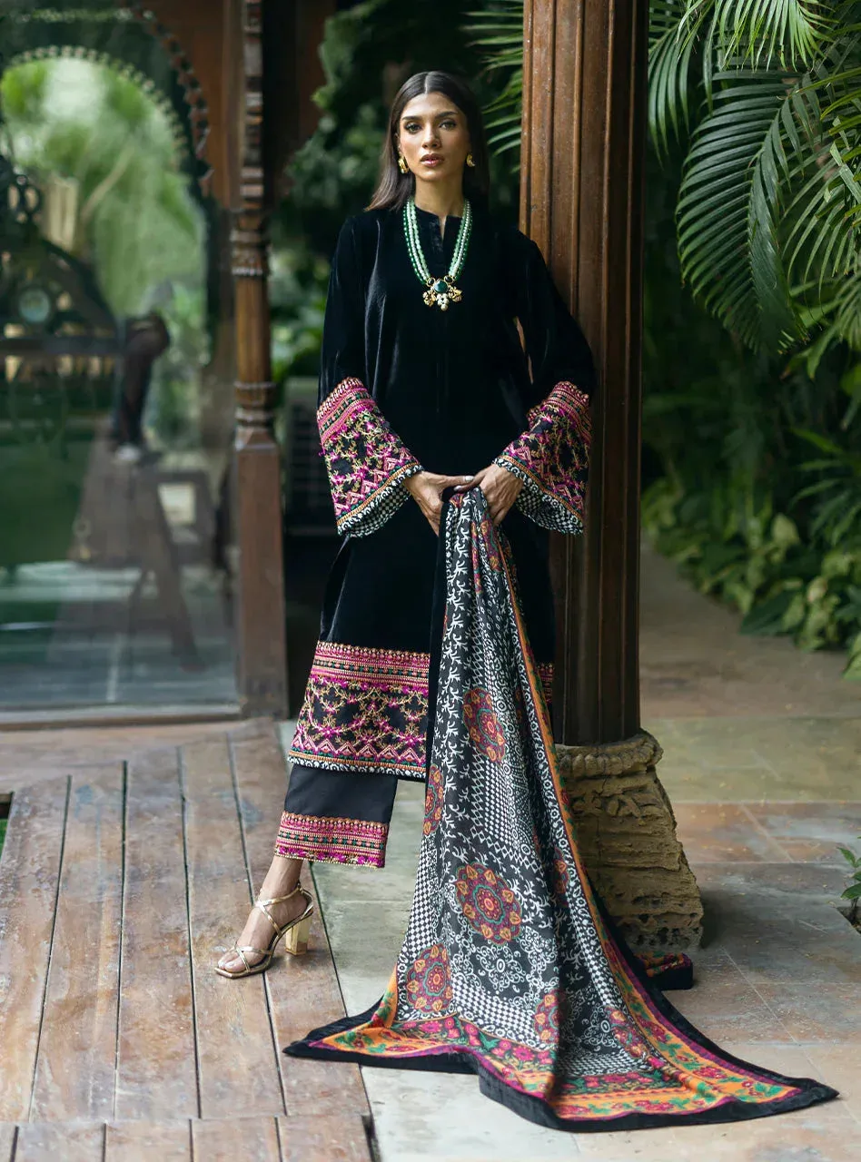 Zainab Chottani Makhmal Luxe Pret Black Viscose – view 4 – Poshaq