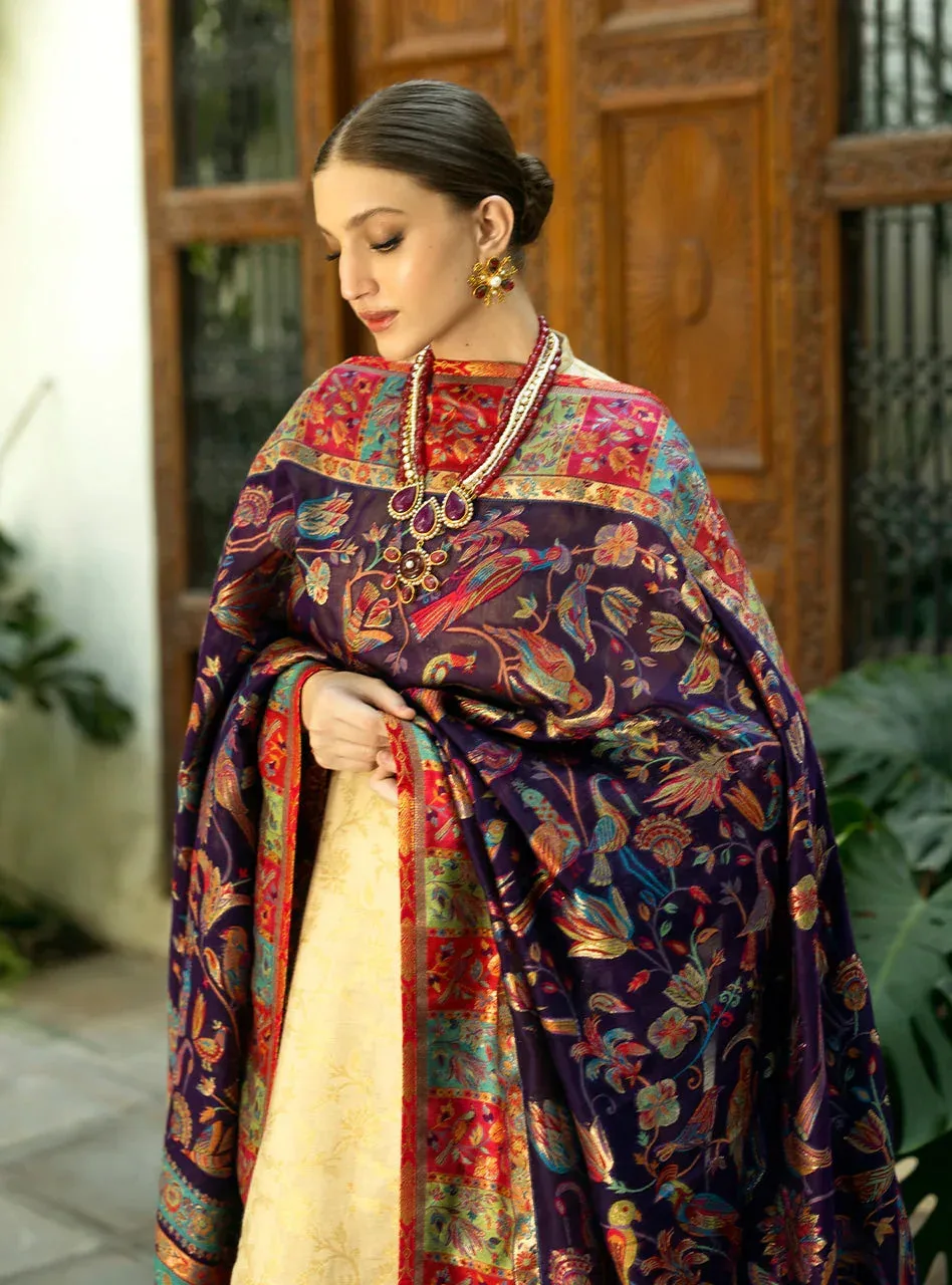 Zainab Chottani Makhmal Luxe Pret Beige Velvet – view 5 – Poshaq
